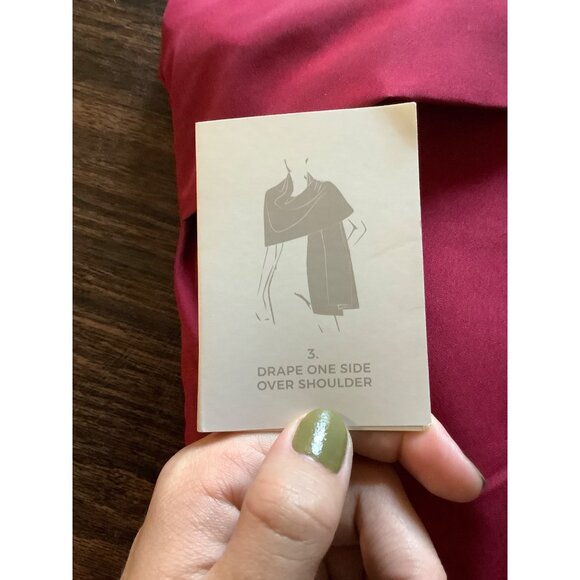 Chico's 5-Way Wrap Versatile Scarf & Shawl Deep Red NEW NWT Sophisticated NIB OS - Picture 6 of 7